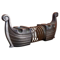 Rare Mid-Century Copper Envelope Spring Desk Organizer Viking Longboat