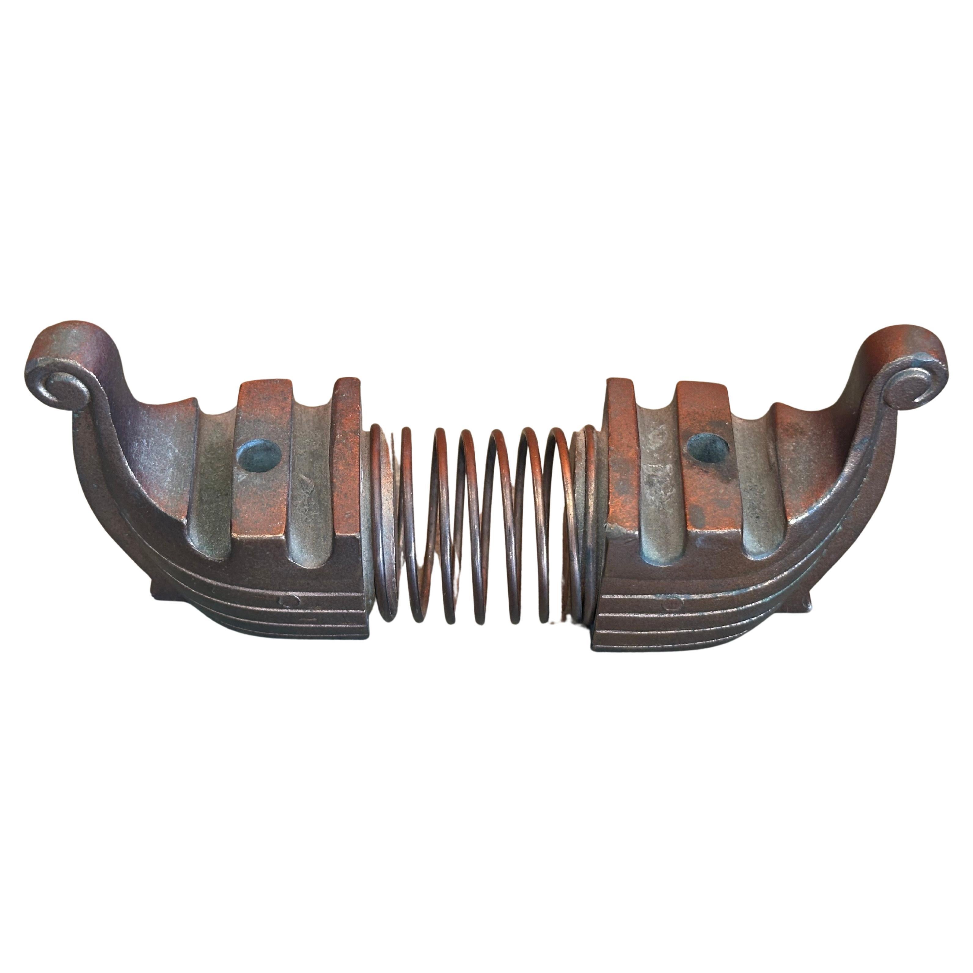 Mid-Century Modern Rare Mid-Century Copper Envelope Spring Desk Organizer Viking Longboat For Sale