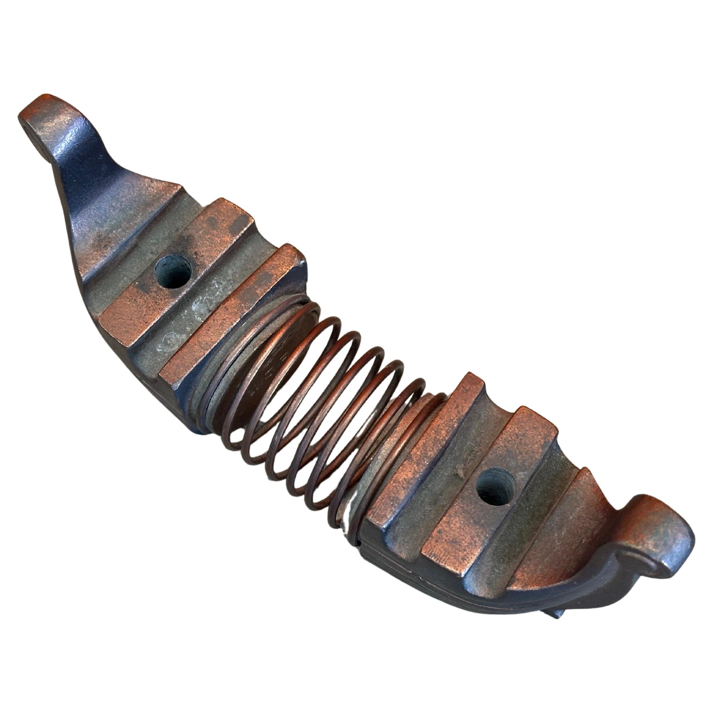 20th Century Rare Mid-Century Copper Envelope Spring Desk Organizer Viking Longboat For Sale