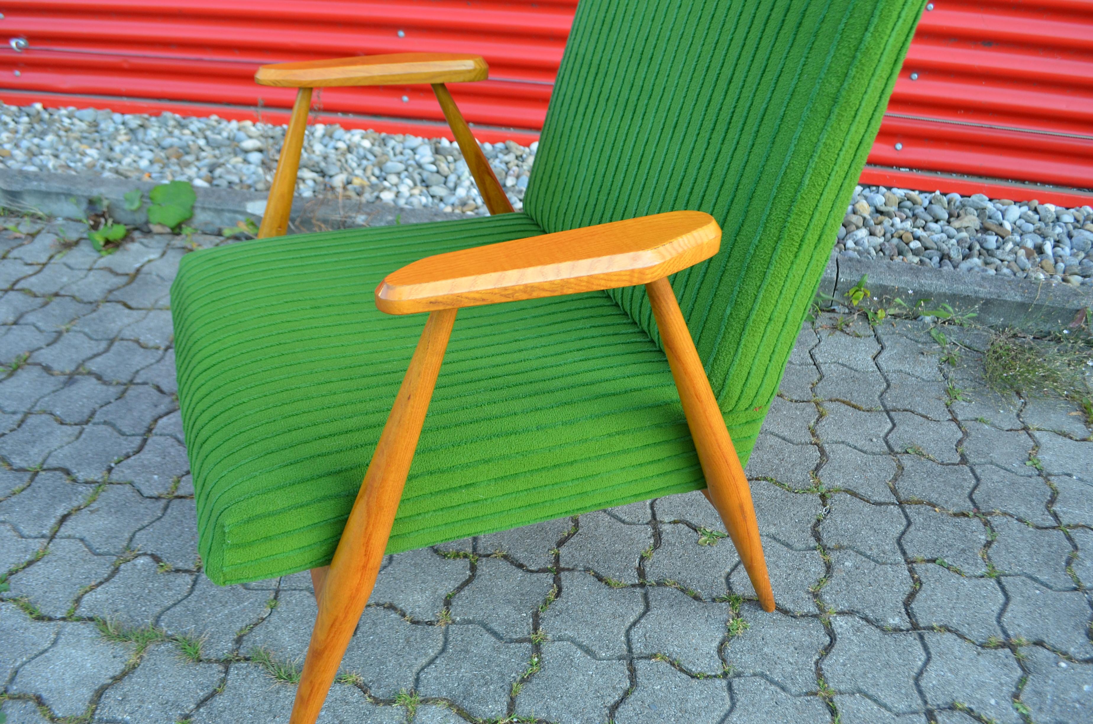 Rare Mid Century Modern Czech Kubism Lounge Elm Easy Chairs For Sale 7