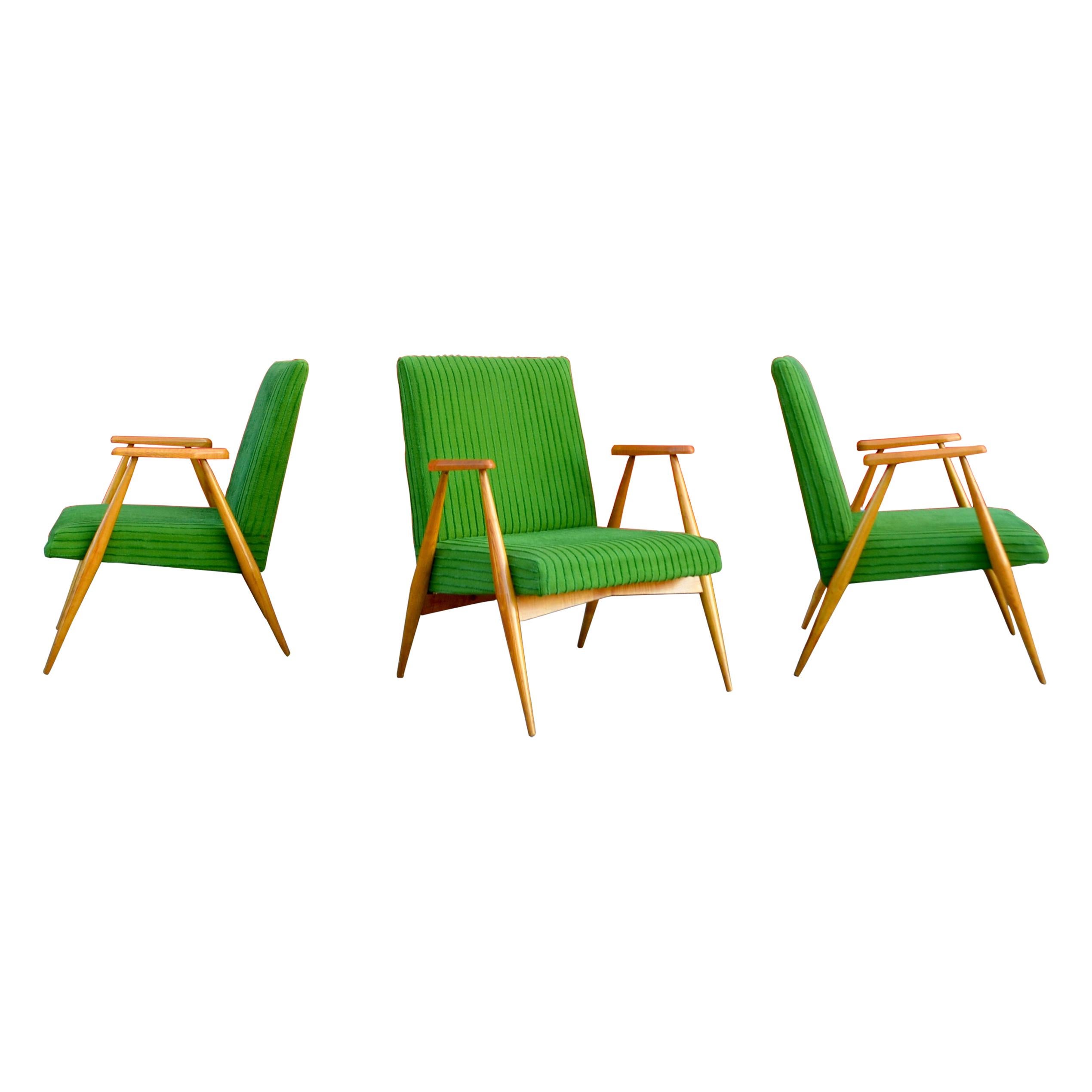 Rare Mid Century Modern Czech Kubism Lounge Elm Easy Chairs For Sale