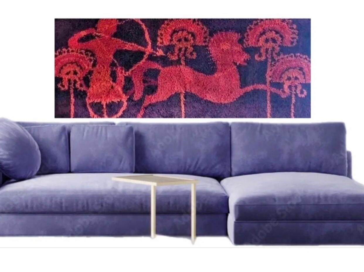 Rara alfombra danesa moderna de mediados de siglo Ege Taepper Rya Tapiz de pared Arte colgante Den en venta 3