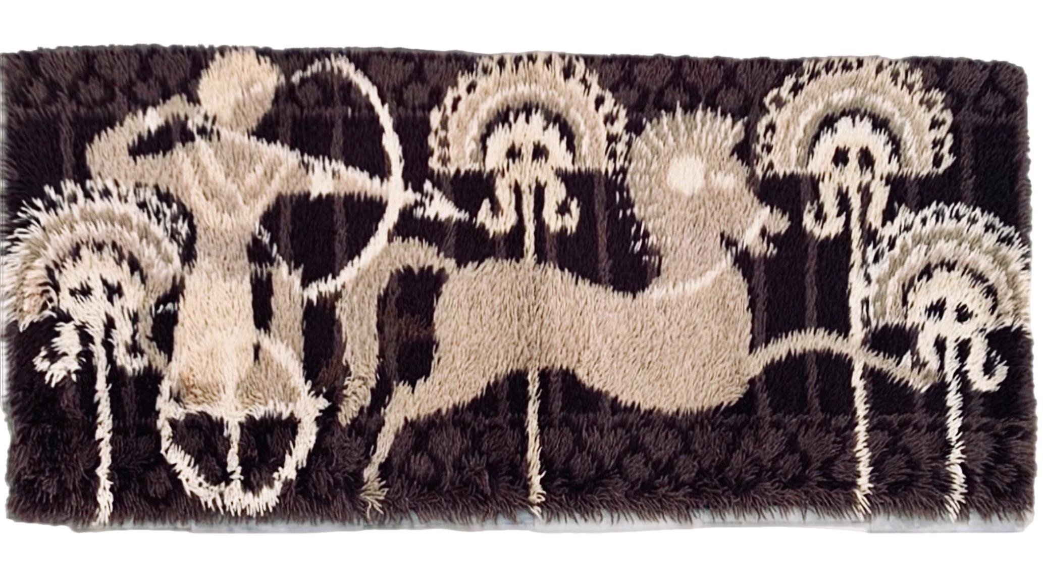 Rara alfombra danesa moderna de mediados de siglo Ege Taepper Rya Tapiz de pared Arte colgante Den en venta 4