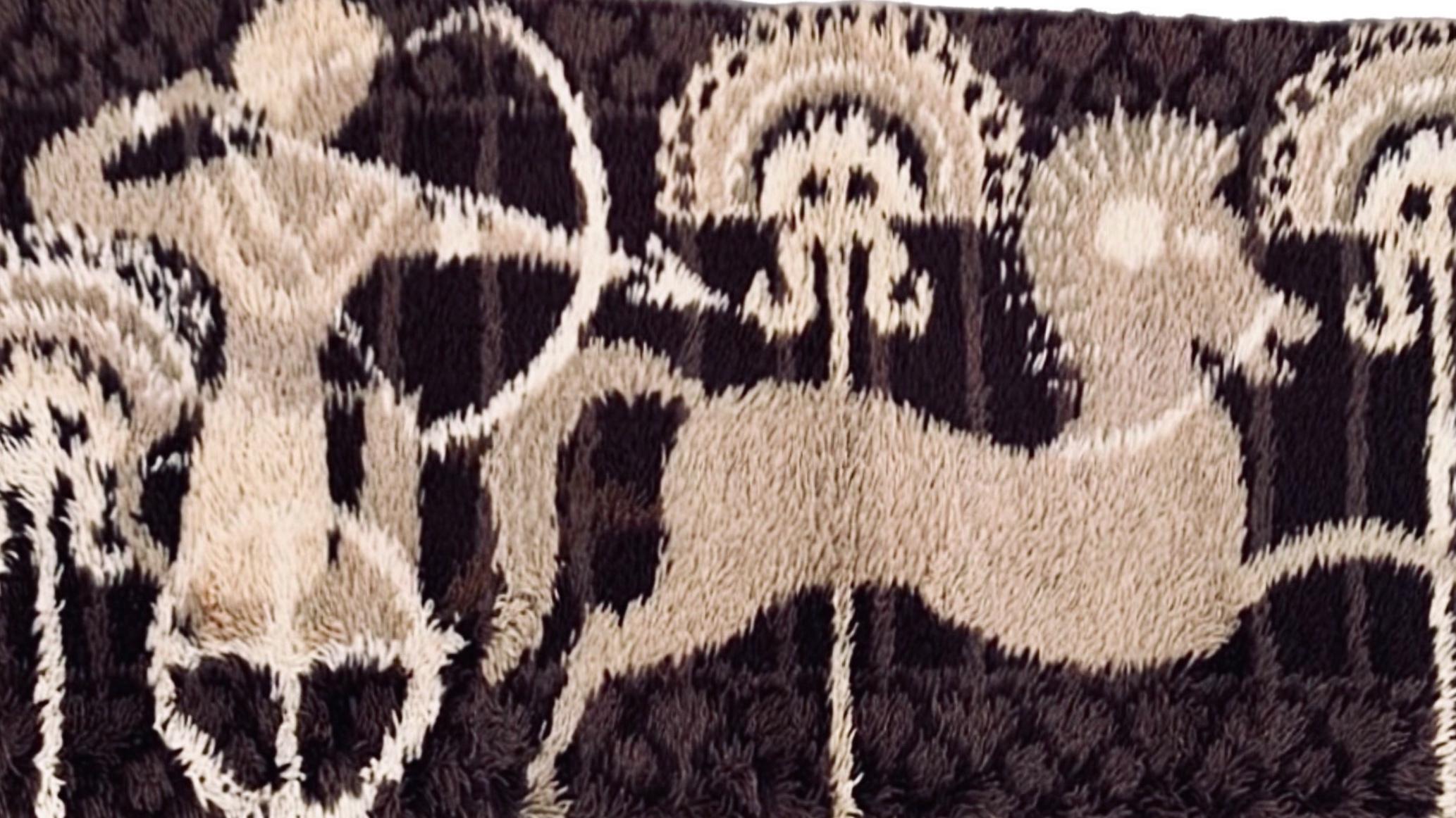 Rara alfombra danesa moderna de mediados de siglo Ege Taepper Rya Tapiz de pared Arte colgante Den en venta 1