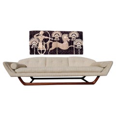 Rare Mid Century Danish Modern Ege Taepper Rya Rug Wall Tapestry Hanging Art Den