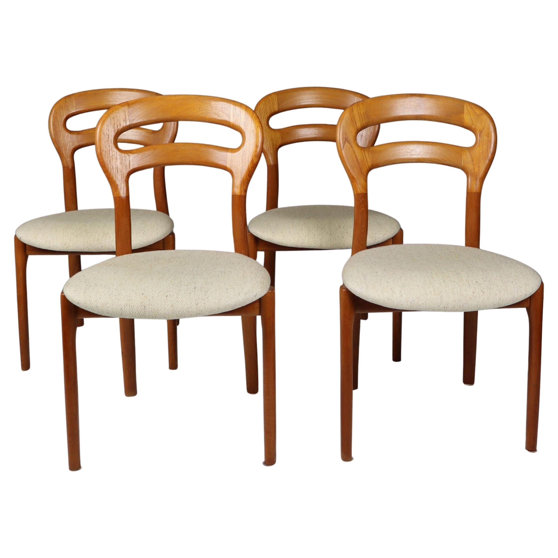 Rare Danish Teak Dining Chairs by J.L. Møllers Møbelfabrik For Sale