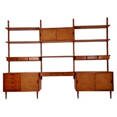Seltener dänischer Teakholz-Wandschrank aus der Mitte des Jahrhunderts mit 3 Schränken, von Sven Ellekaer, 1960