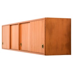 Seltene dänische Wandanrichte aus Oregon Kiefer und Messing, 1950er Jahre