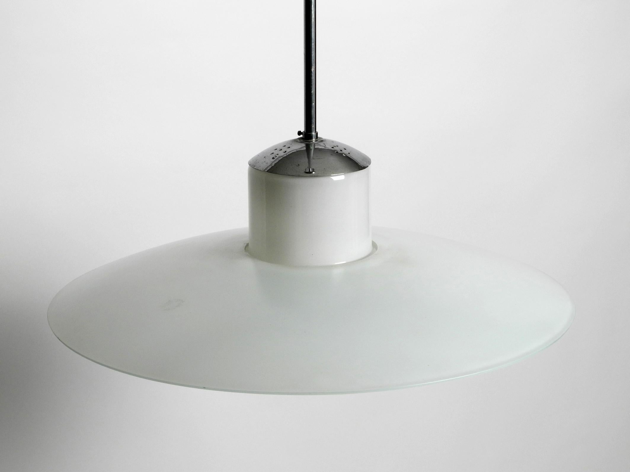 Rare Mid Century Double Glass Ceiling Lamp by Wilhelm Braun Feldweg for Doria In Good Condition In München, DE
