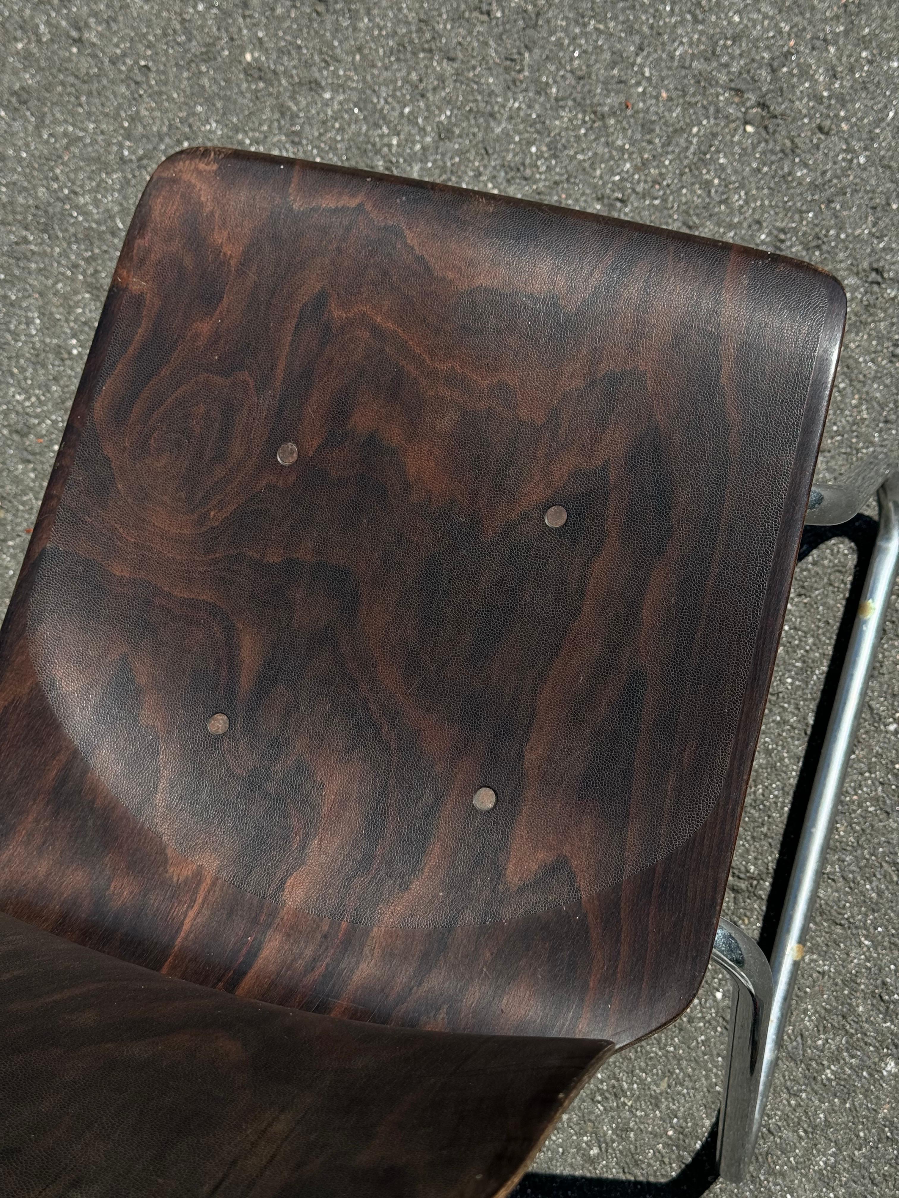 Rare Mid Century Elmar Flototto Rosewood Side Chair For Sale 1