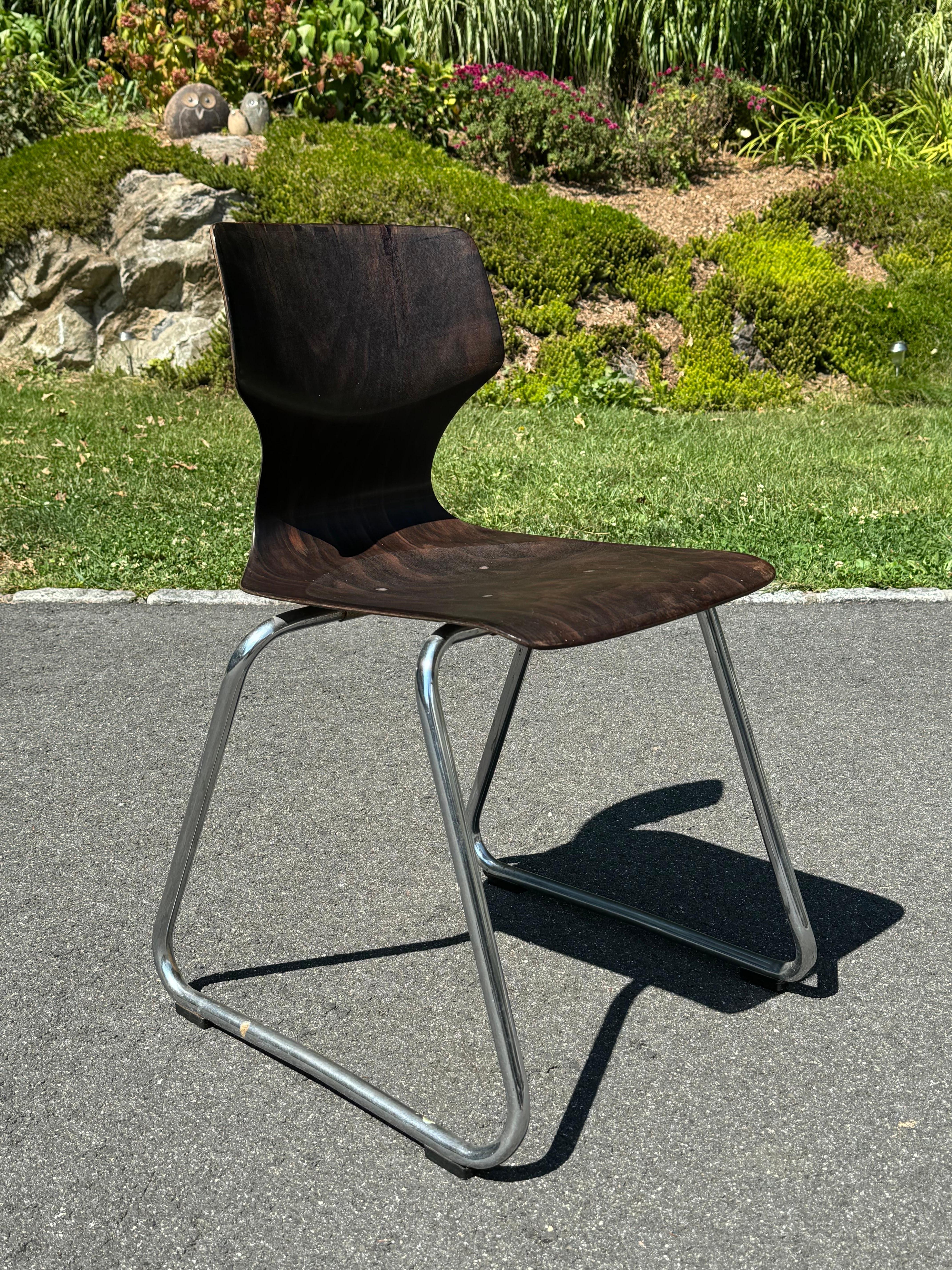Rare Mid Century Elmar Flototto Rosewood Side Chair For Sale 9