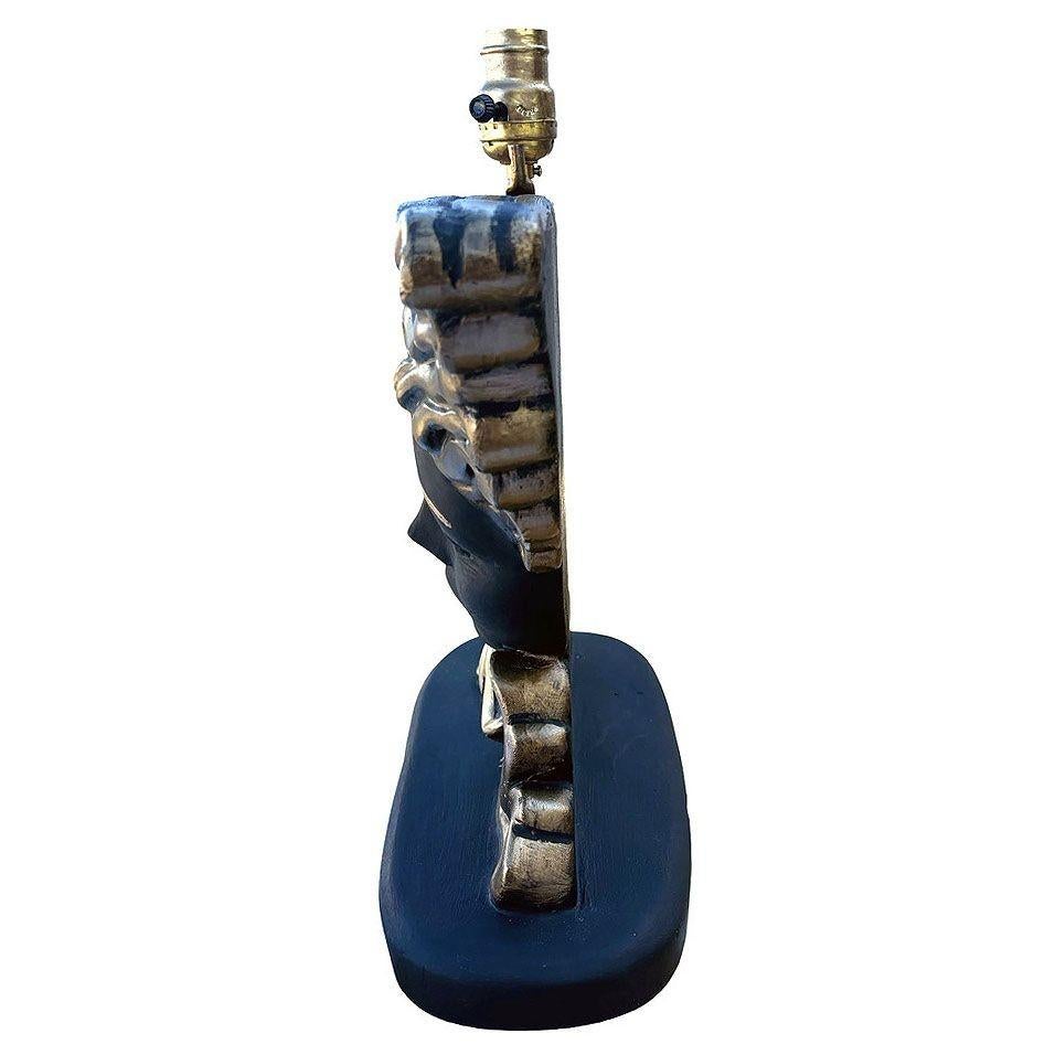 Mid-Century moderno RARA lampada da tavolo scultorea in gesso con ritratto femminile del metà del secolo scorso in vendita