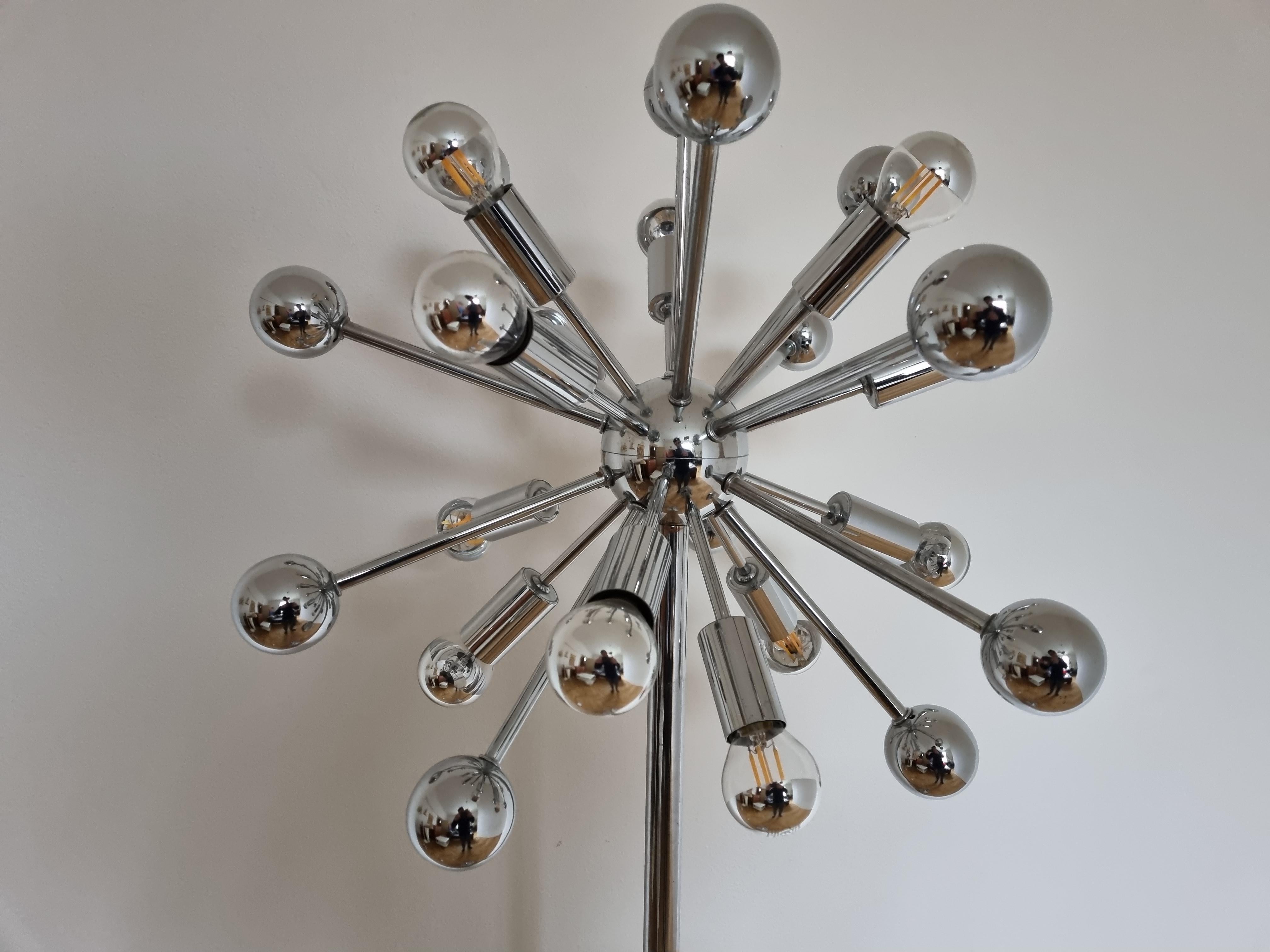 Rare Mid Century Floor Lamp Atomic, Sputnik, Cosack, 1970s For Sale 3