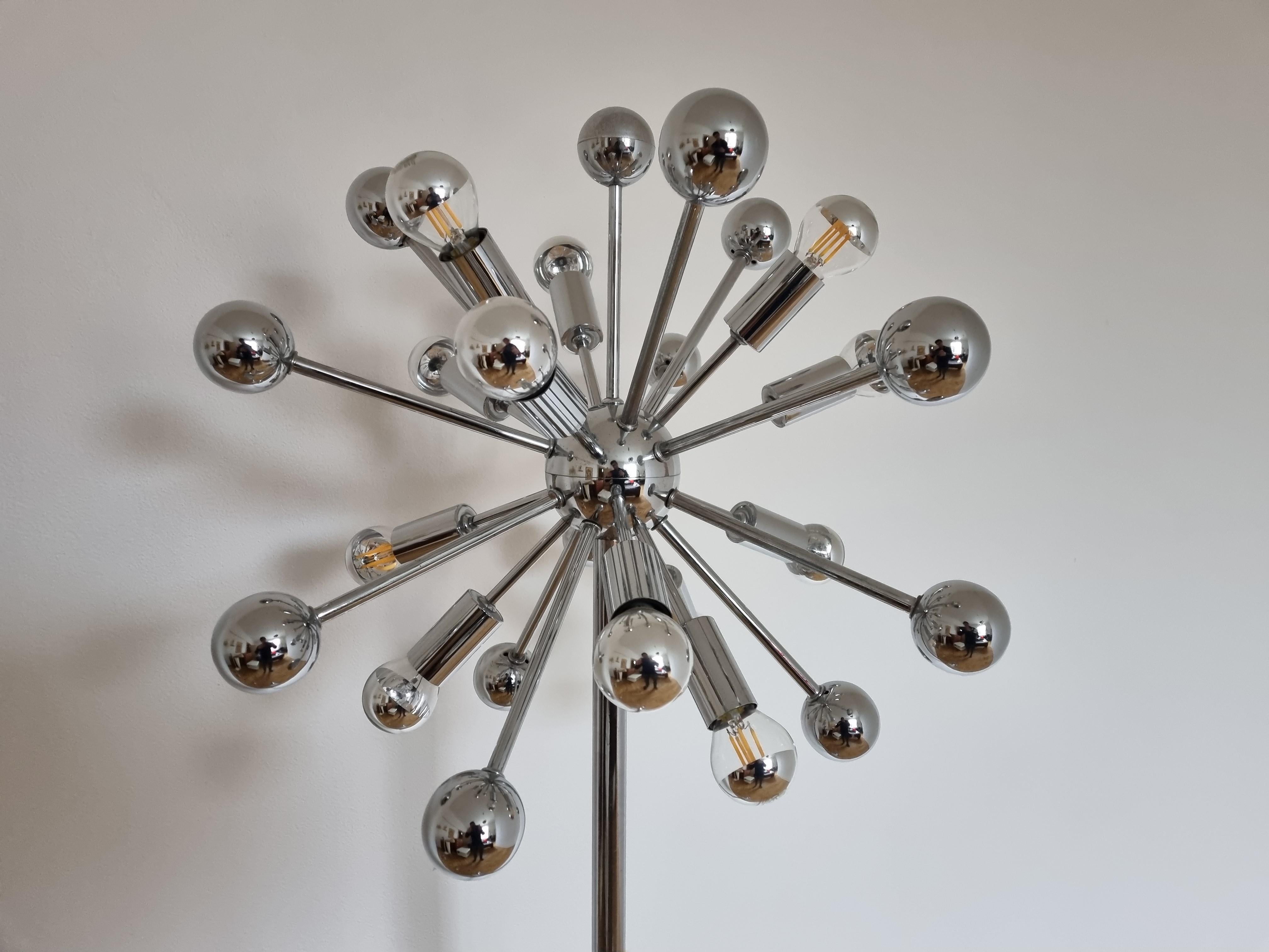 Rare Mid Century Floor Lamp Atomic, Sputnik, Cosack, 1970s For Sale 4