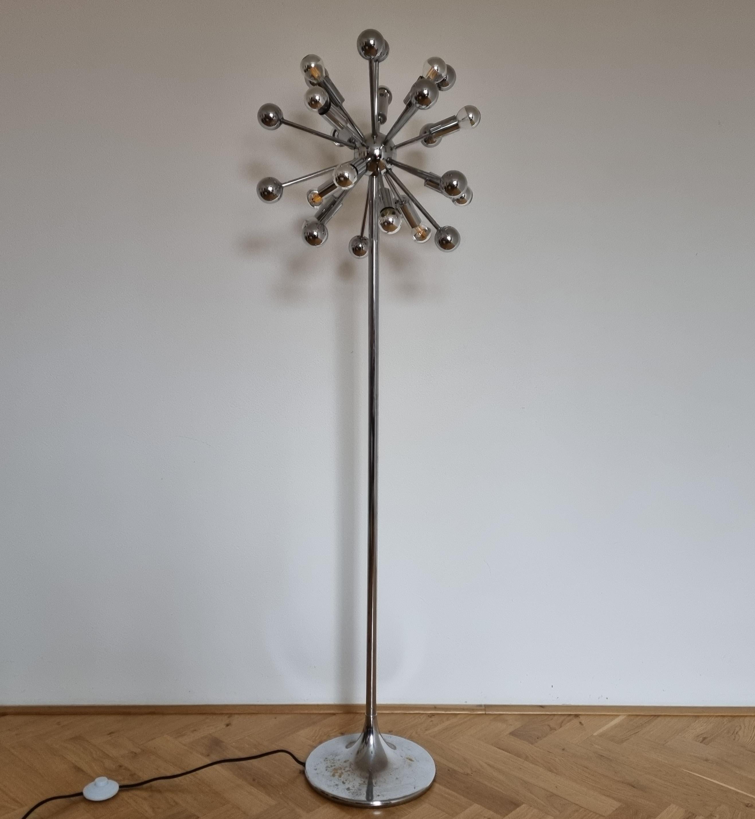 Rare Mid Century Floor Lamp Atomic, Sputnik, Cosack, 1970s For Sale 5