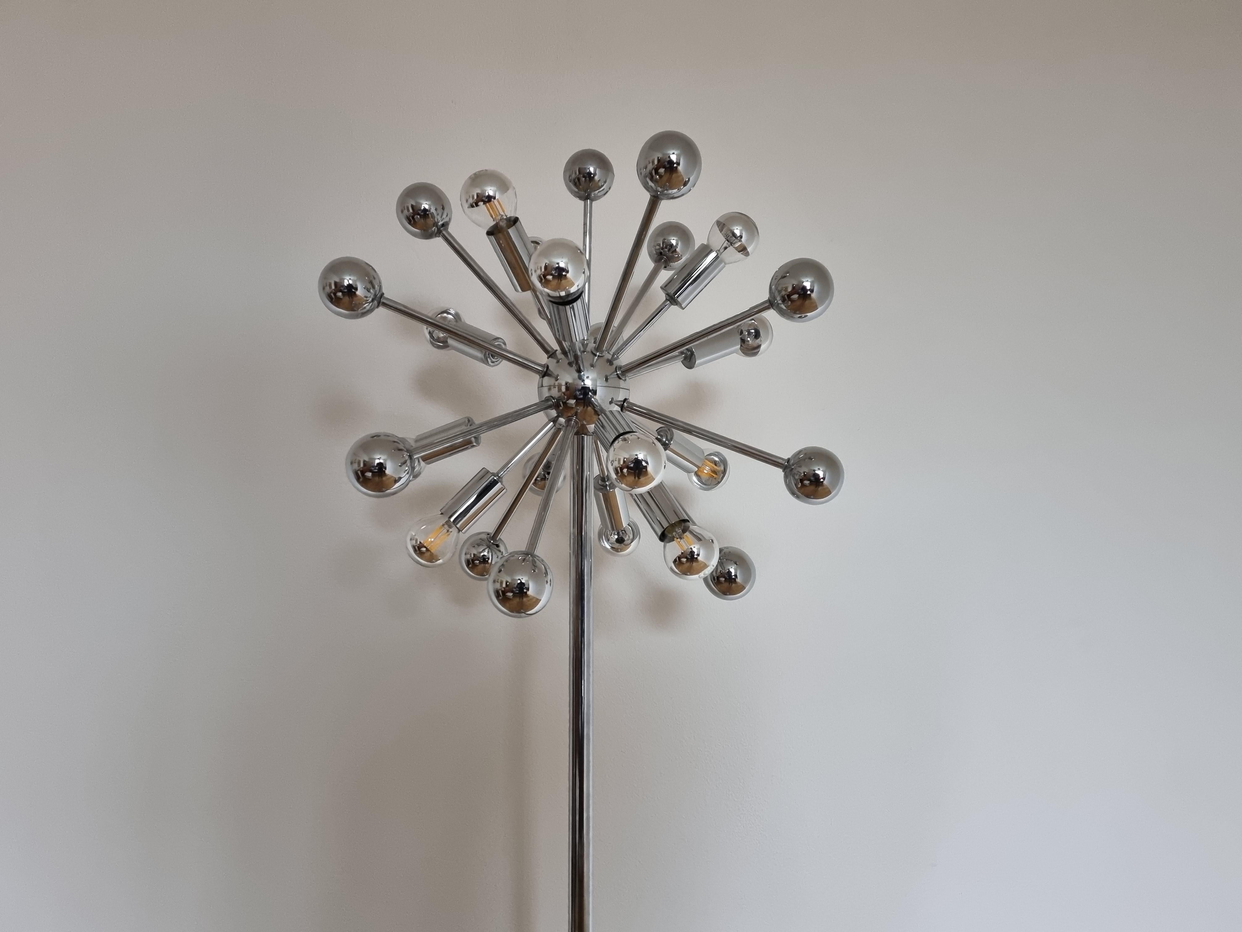 Rare Mid Century Floor Lamp Atomic, Sputnik, Cosack, 1970s For Sale 6