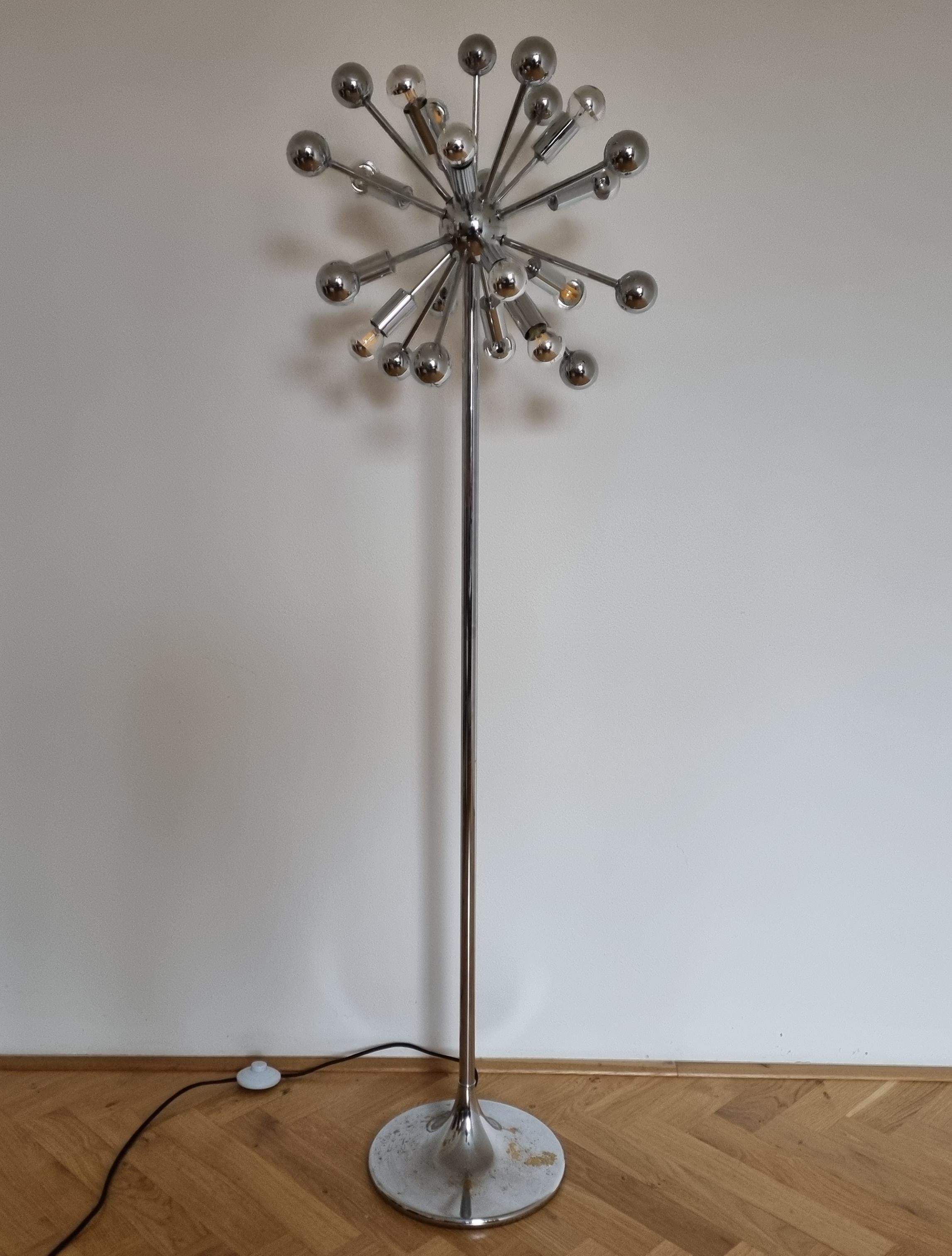 Rare Mid Century Floor Lamp Atomic, Sputnik, Cosack, 1970s For Sale 7
