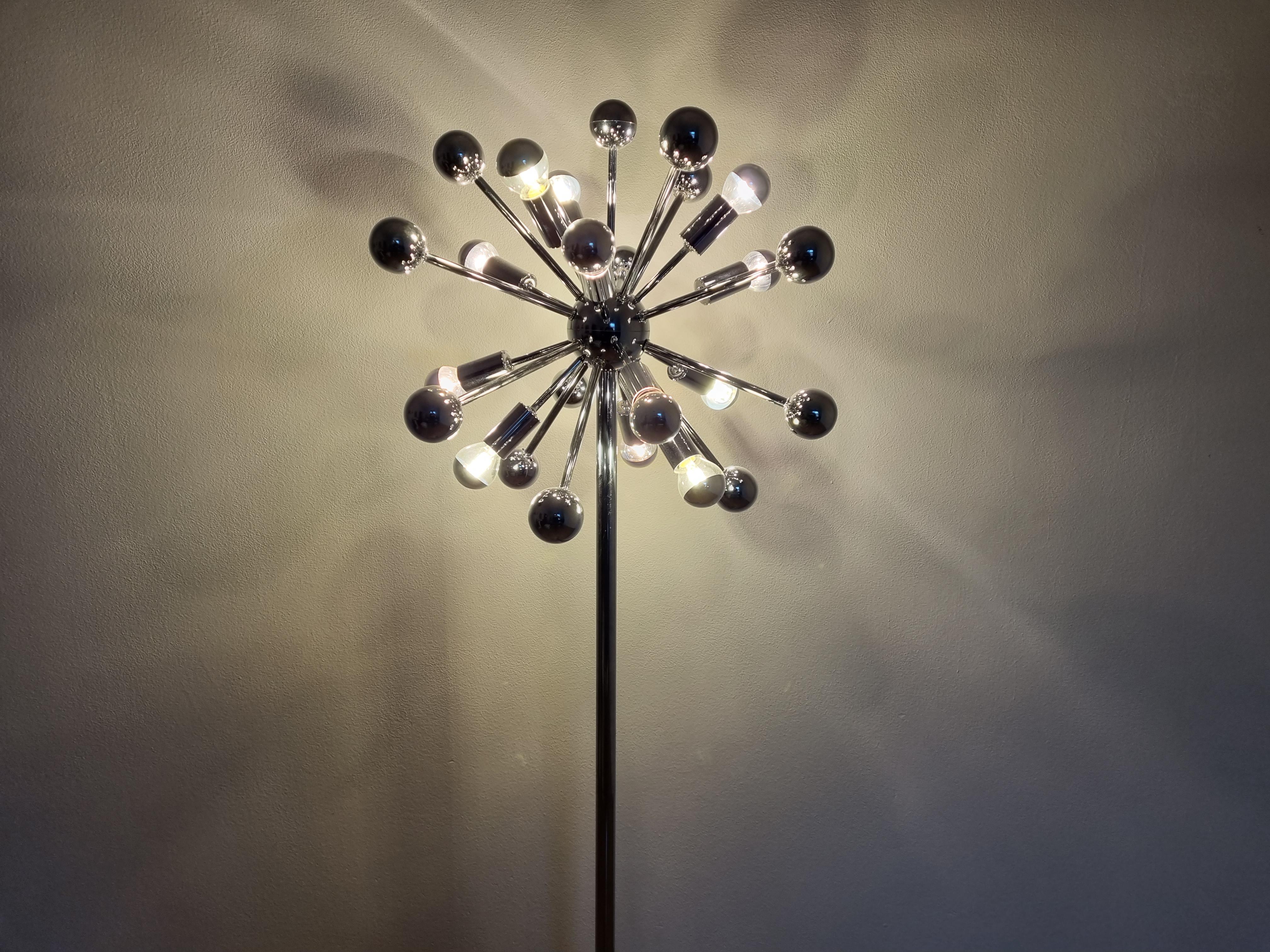 Rare Mid Century Floor Lamp Atomic, Sputnik, Cosack, 1970s In Good Condition For Sale In Praha, CZ