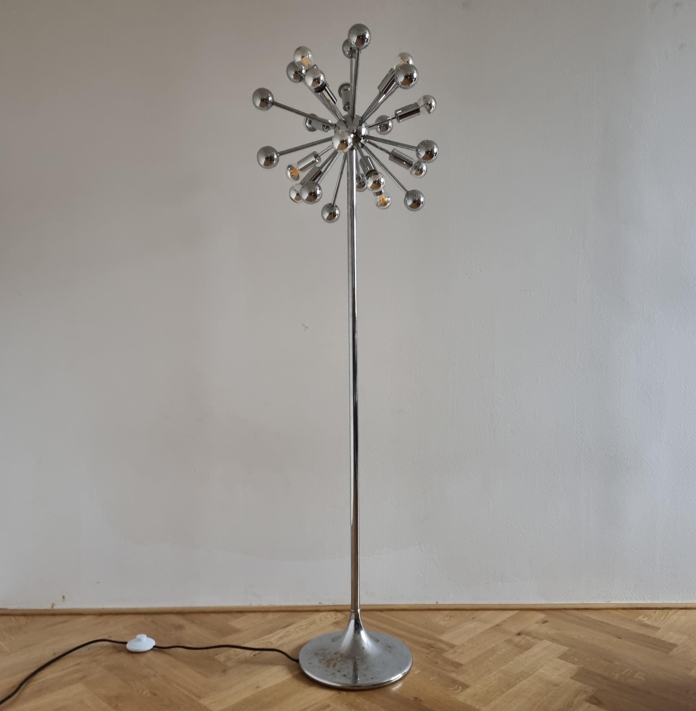 Late 20th Century Rare Mid Century Floor Lamp Atomic, Sputnik, Cosack, 1970s For Sale