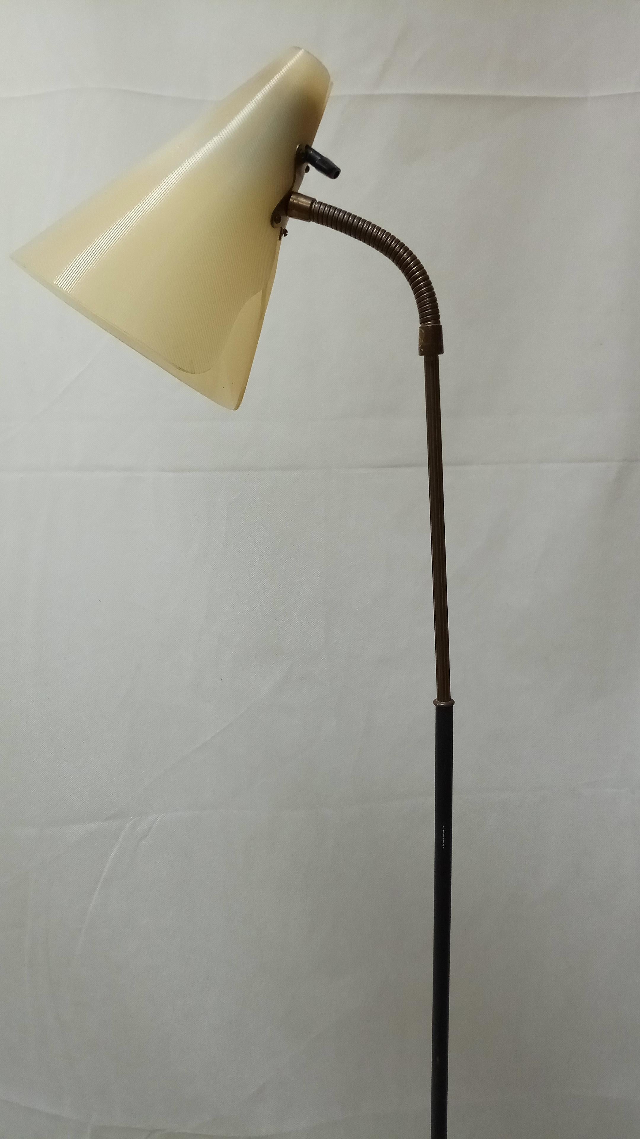Metalwork Rare mid-century floor lamp by Hans Bergström for Asea For Sale