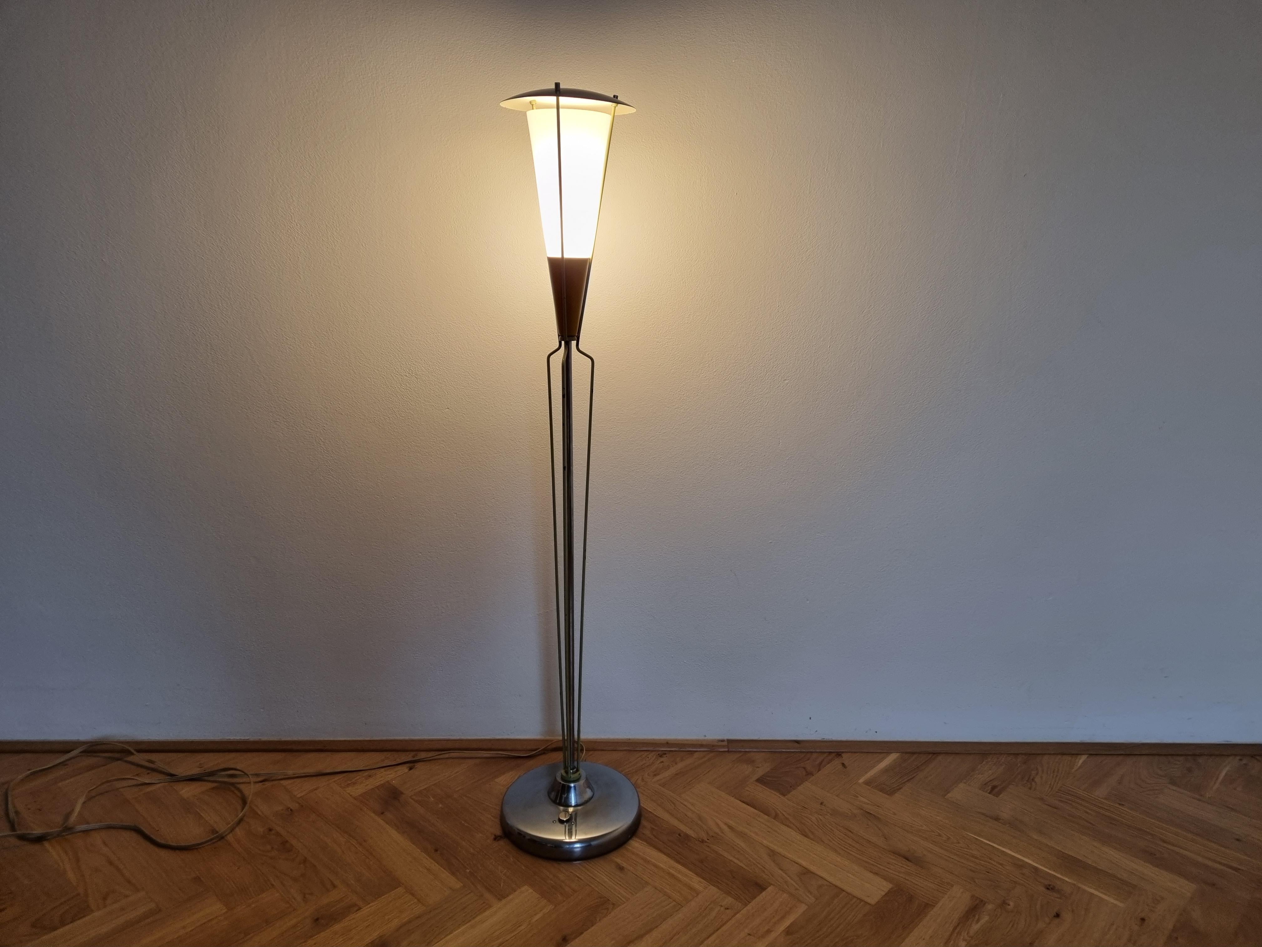 Mid-20th Century Rare Mid Century Floor Lamp in style of Stilnovo, 1960s For Sale