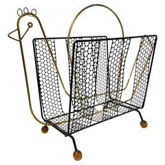 Rare Mid Century Frederick Weinberg Style Magazine rack
