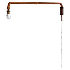 Rare Mid century French wall light in patinated rope, brass and copper.