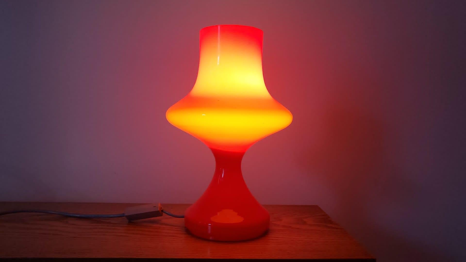 Rare Mid-Century Glass Table Lamp, Tabery, 1970s For Sale 5