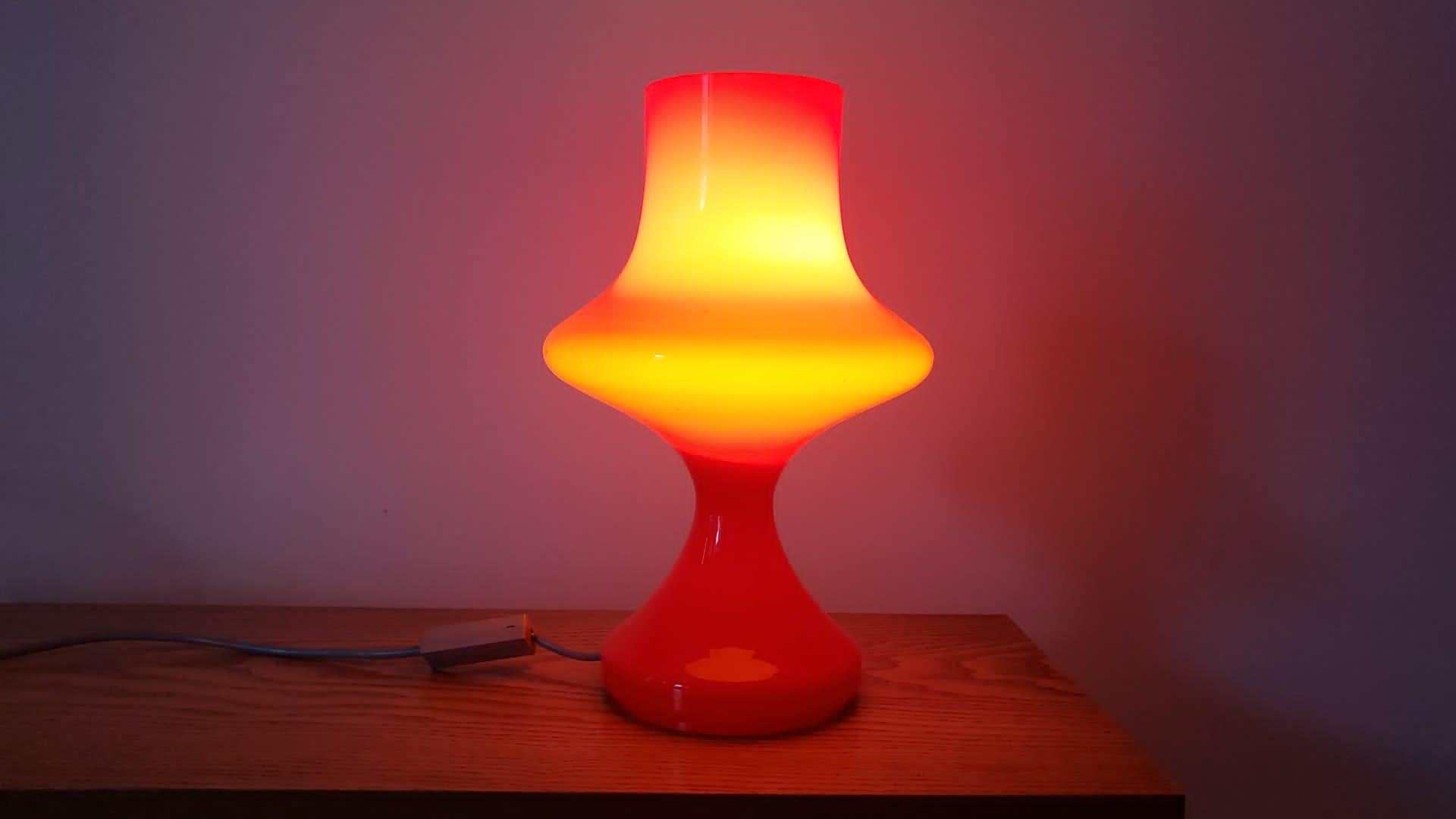 Rare Mid-Century Glass Table Lamp, Tabery, 1970s For Sale 6