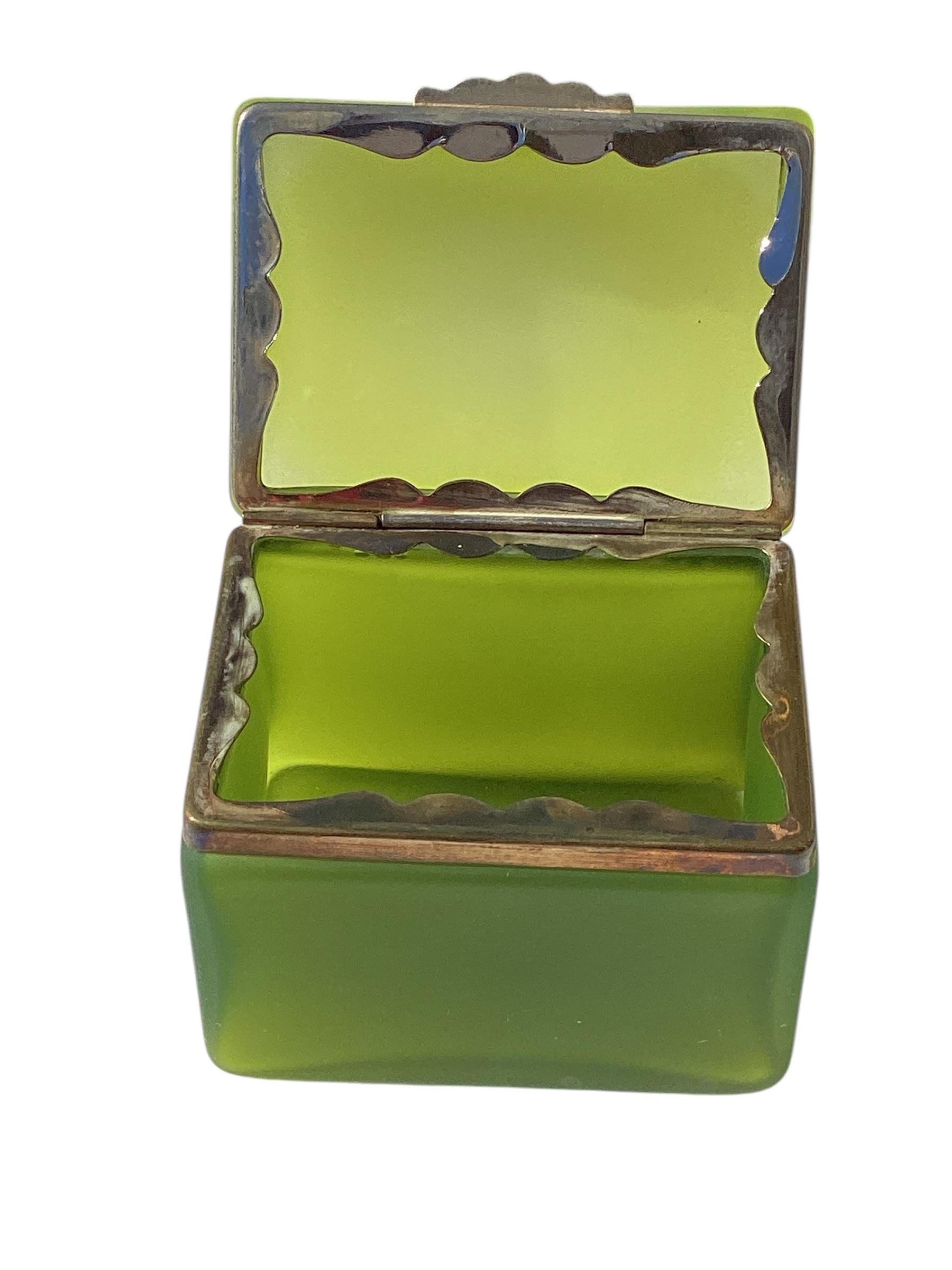 Mid-Century Modern Rare Mid Century Green Murano Glass Box