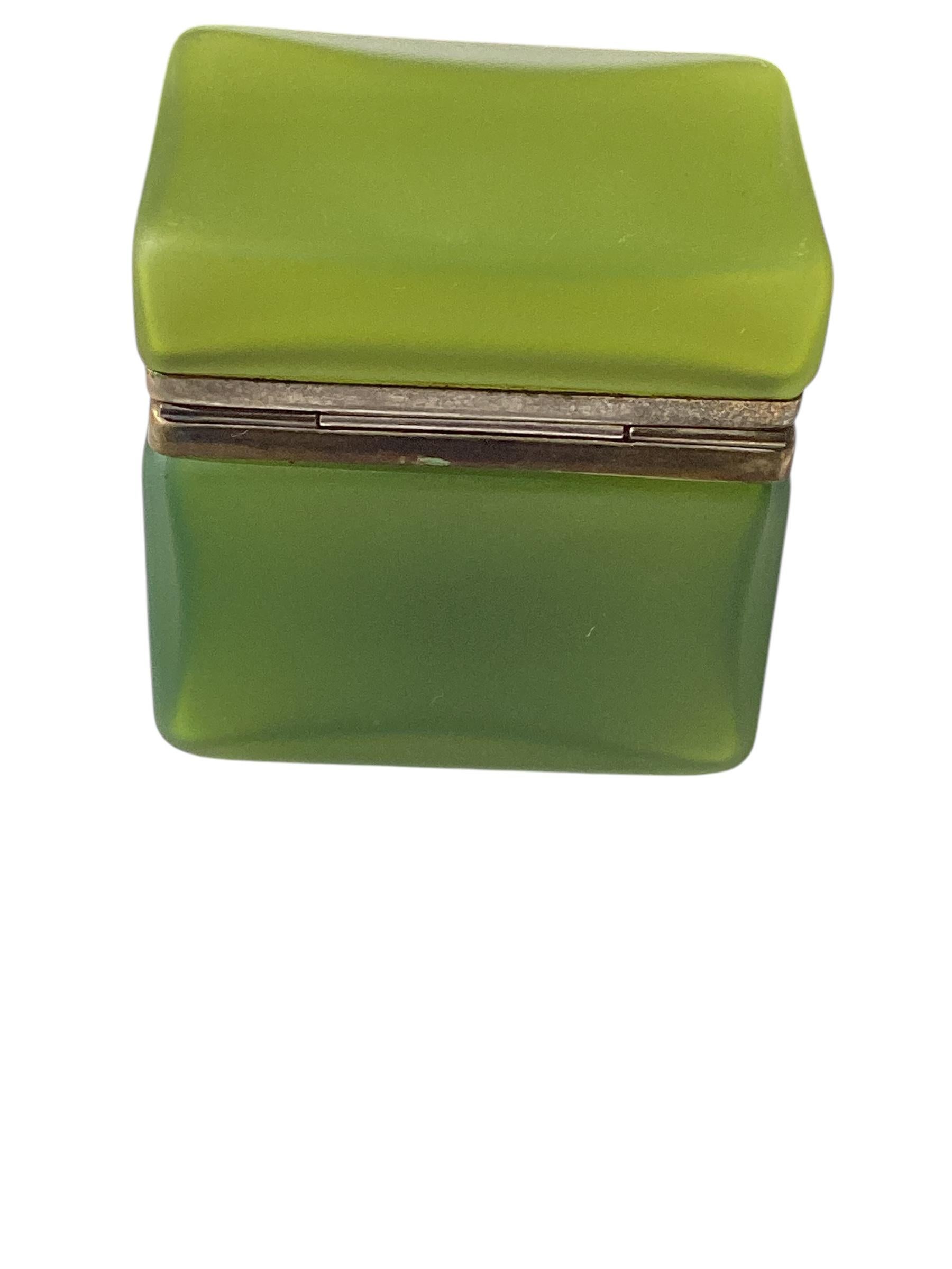 Italian Rare Mid Century Green Murano Glass Box