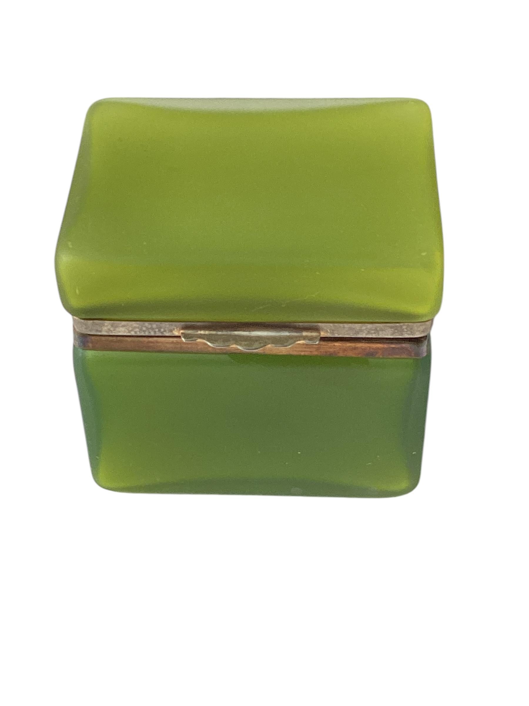 20th Century Rare Mid Century Green Murano Glass Box