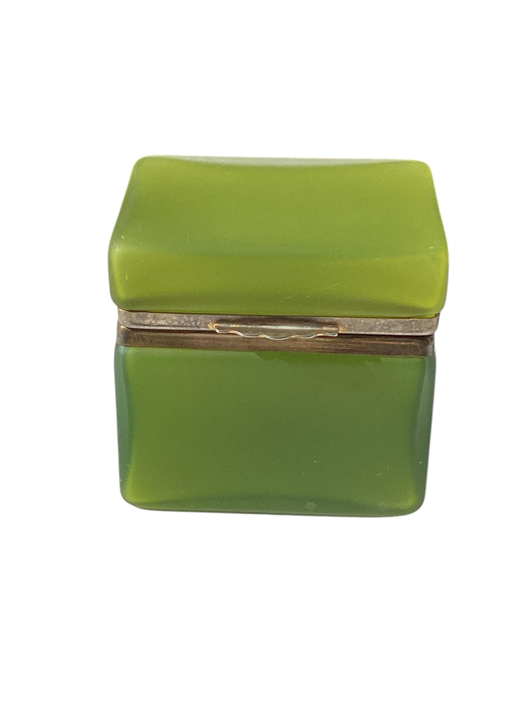 Rare Mid Century Green Murano Glass Box 1