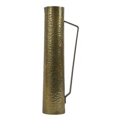 Rare Mid-Century Hammered Brass Tall Grip Vase or Watering Can Germany 1960s