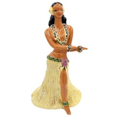 Rare Mid-Century Hawaiian Dancing Hula Ceramic Girl Vase Signed by Yona Lippin