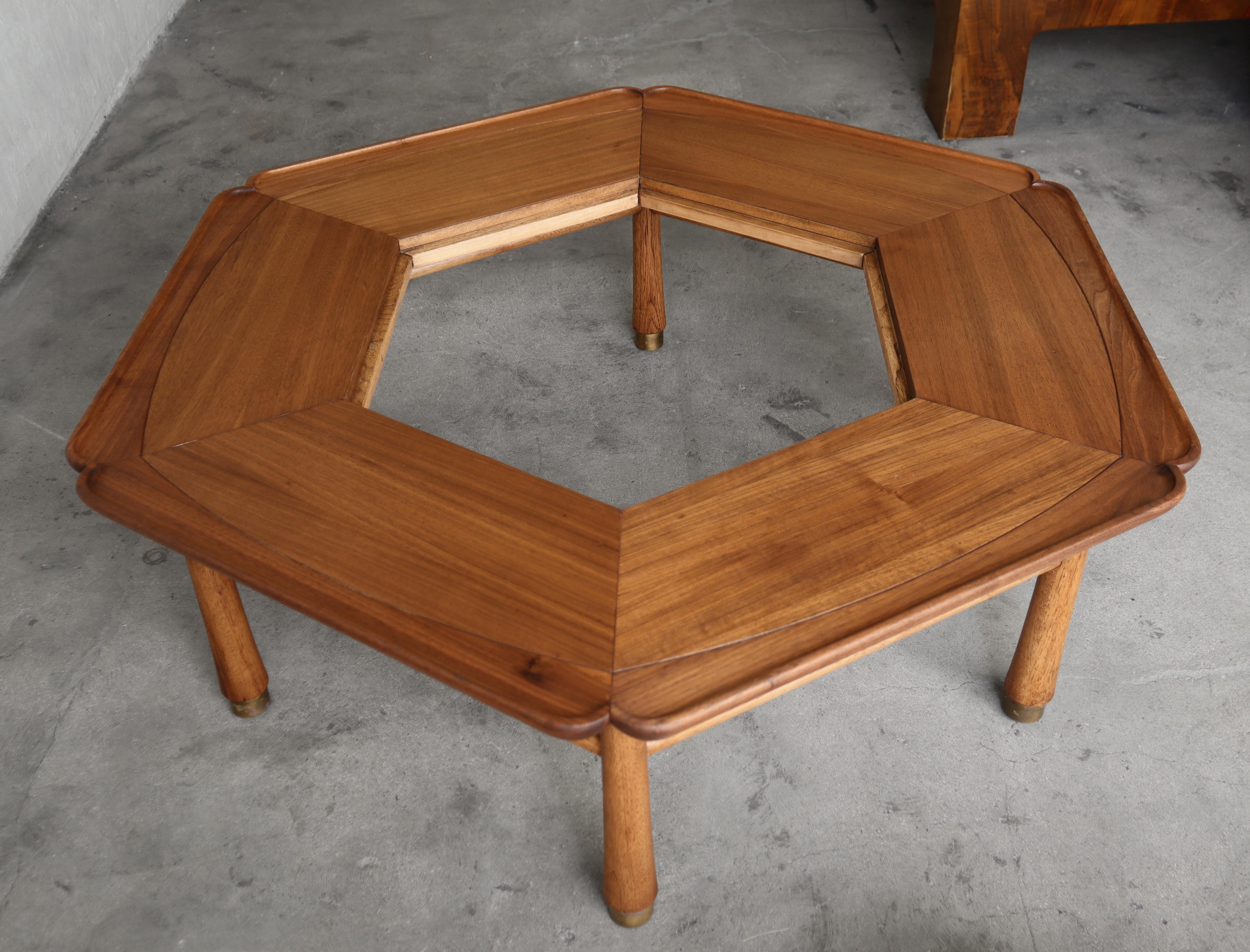 RARE Mid Century Hexagon Coffee Table by Heritage 1