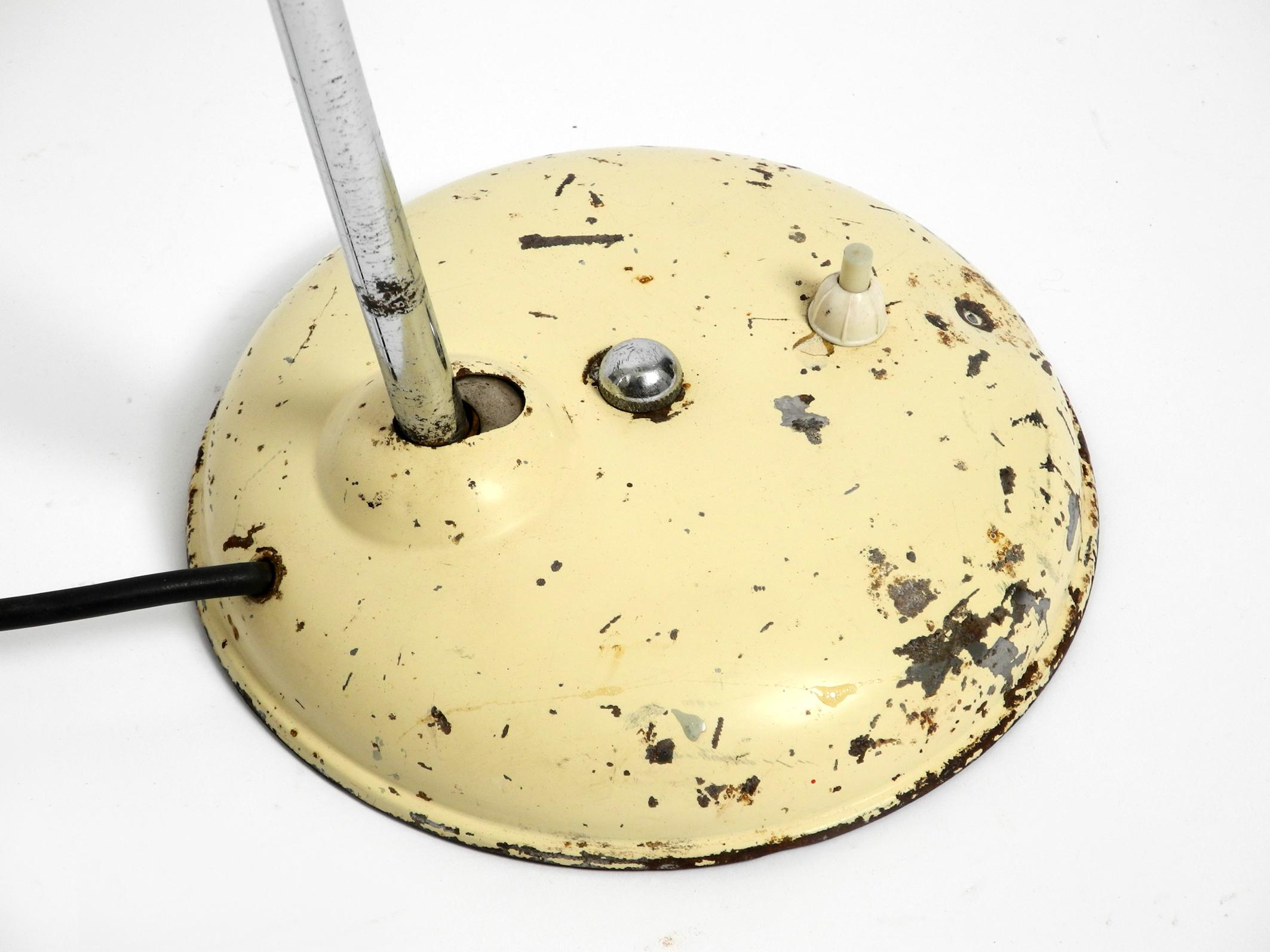 Rare Mid Century industrial metal lamp in original beige from Helo Leuchten For Sale 6