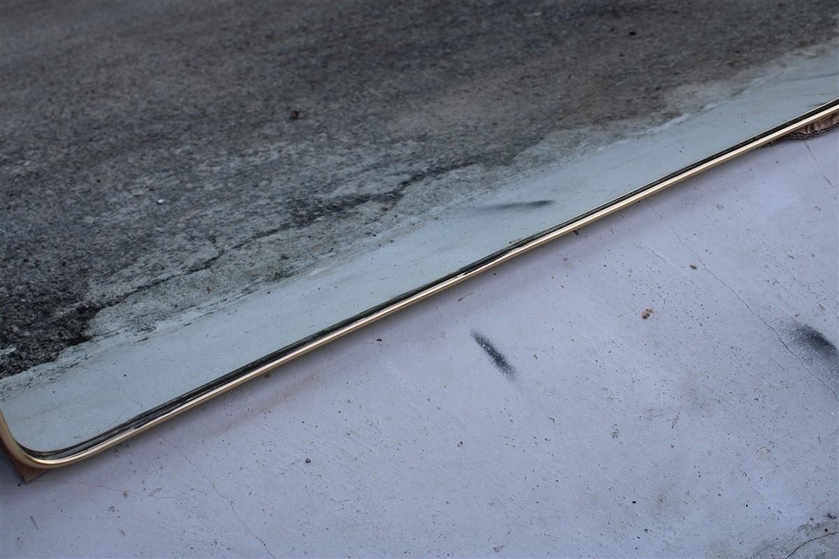 Rare Midcentury Italian Design Mirror Shaped Brass Gio Ponti Style , 1950s 6