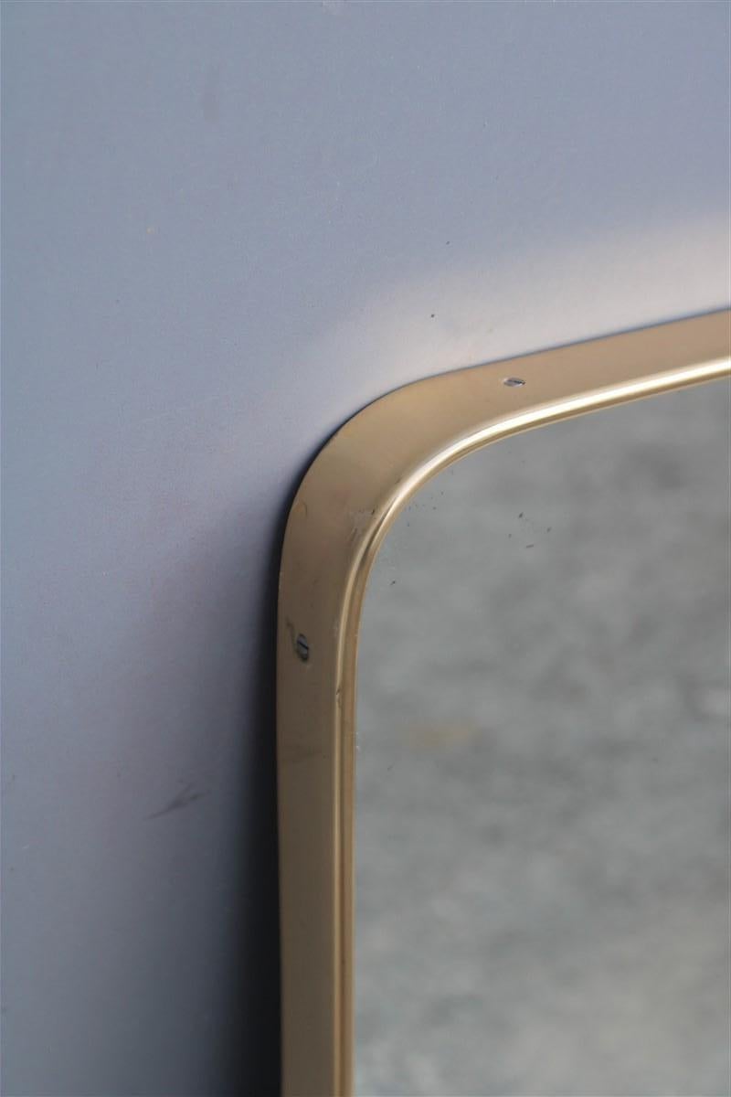 Rare Midcentury Italian Design Mirror Shaped Brass Gio Ponti Style , 1950s 3