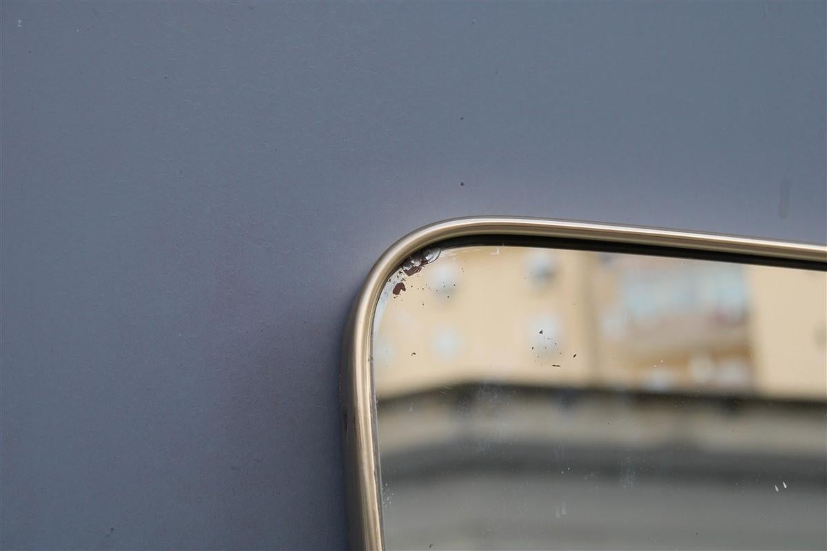 Rare Midcentury Italian Design Mirror Shaped Brass Gio Ponti Style , 1950s 4