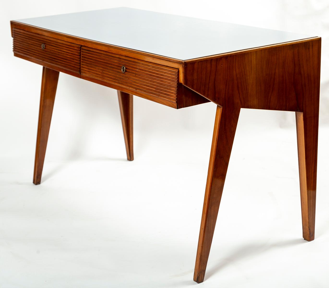 Rare Mid Century Italian Grissinato Desk In The Style Of Gio Ponti For Sale 8