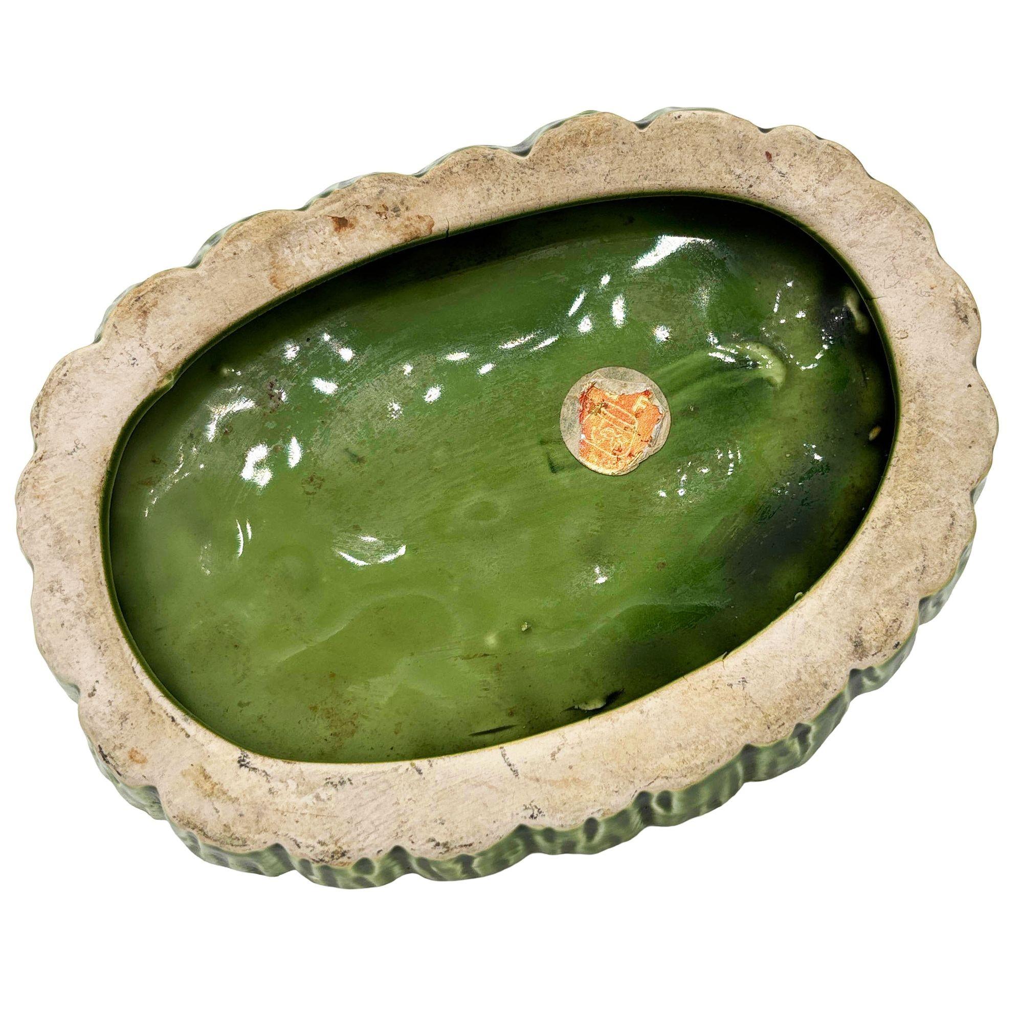 Rare cendrier en céramique du milieu du siècle, Kissing Pink Flamingo Pond Florida Excellent état - En vente à Van Nuys, CA