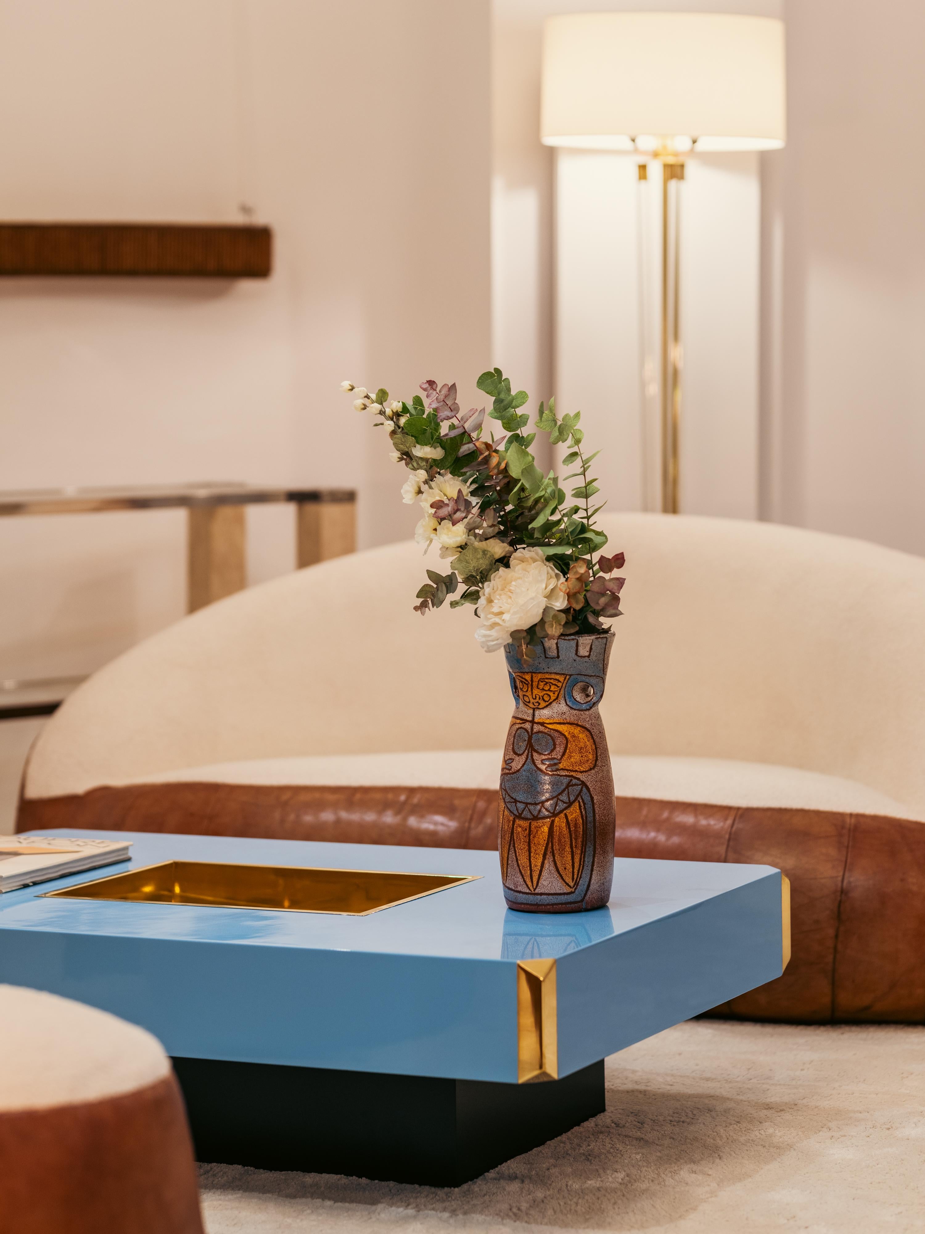 Rare grand vase français du milieu du siècle en céramique Accolay TOTEM, 1950s en vente 3