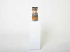 Rare Mid-Century Large French Accolay Ceramic TOTEM Vase, 1950s