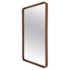 Grand miroir rare du milieu du siècle en acajou, années 1940