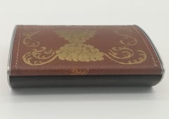 Rare Mid-Century Leather, Oak Wood and Aluminum Cigarette Box by Carl Auböck