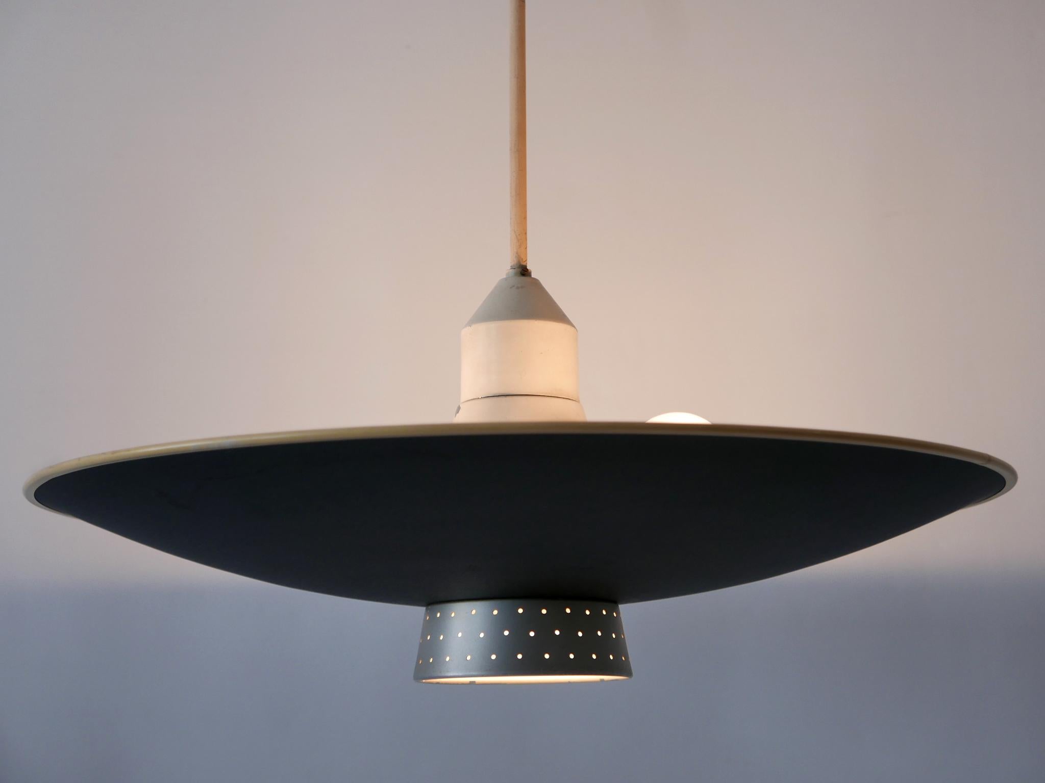 Rare Mid Century Modern 4-Flamed Pendant Lamp DD 39 by Philips Netherlands 1950s For Sale 2