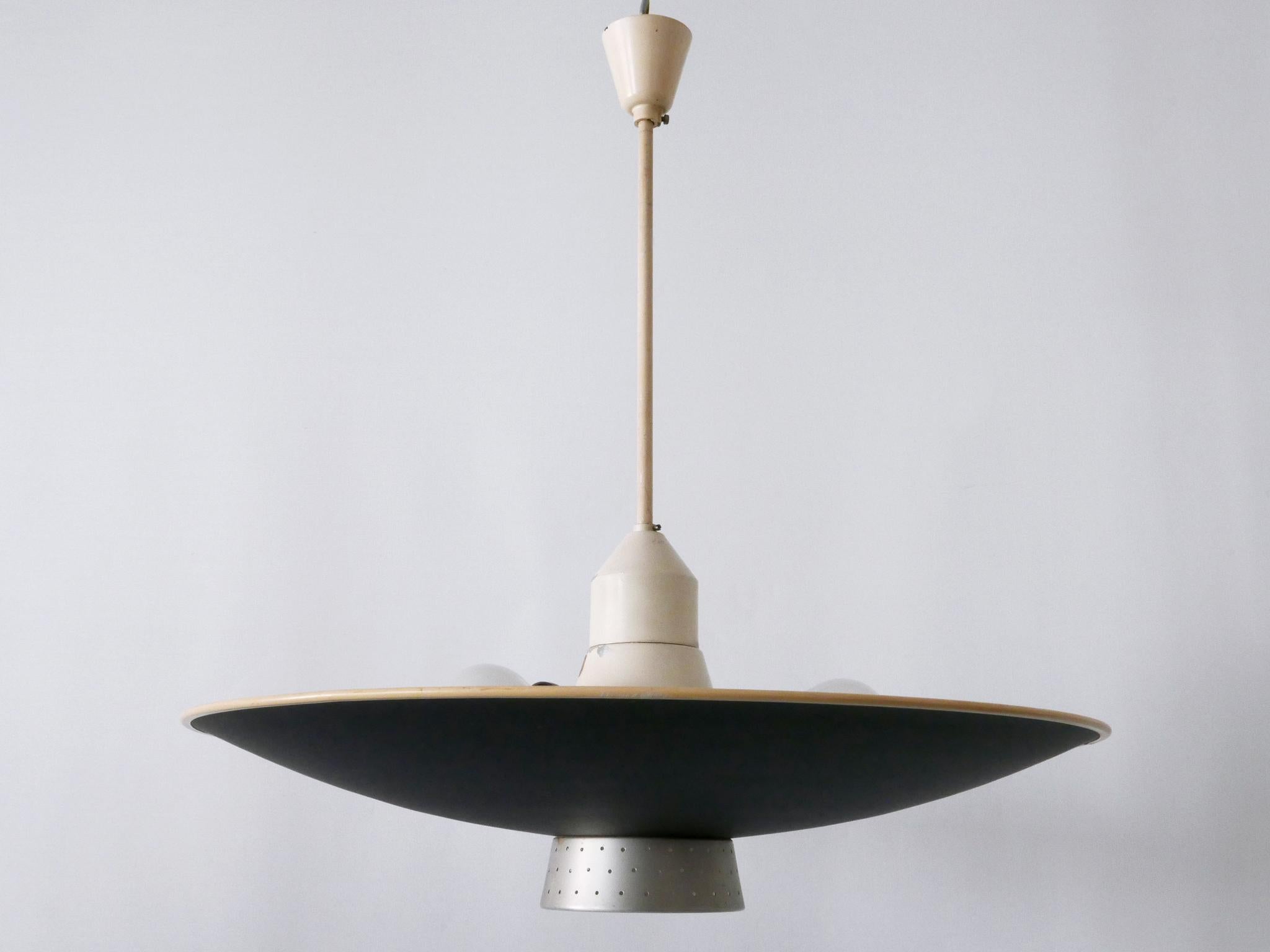 Rare Mid Century Modern 4-Flamed Pendant Lamp DD 39 by Philips Netherlands 1950s For Sale 3