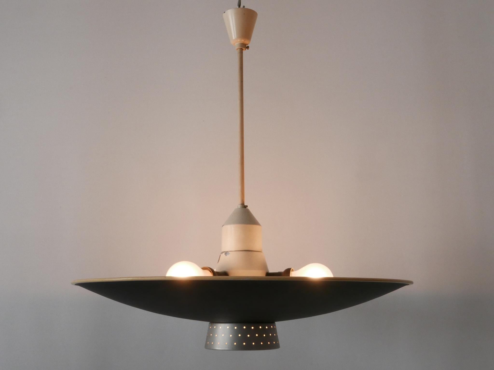 Rare Mid Century Modern 4-Flamed Pendant Lamp DD 39 by Philips Netherlands 1950s For Sale 4