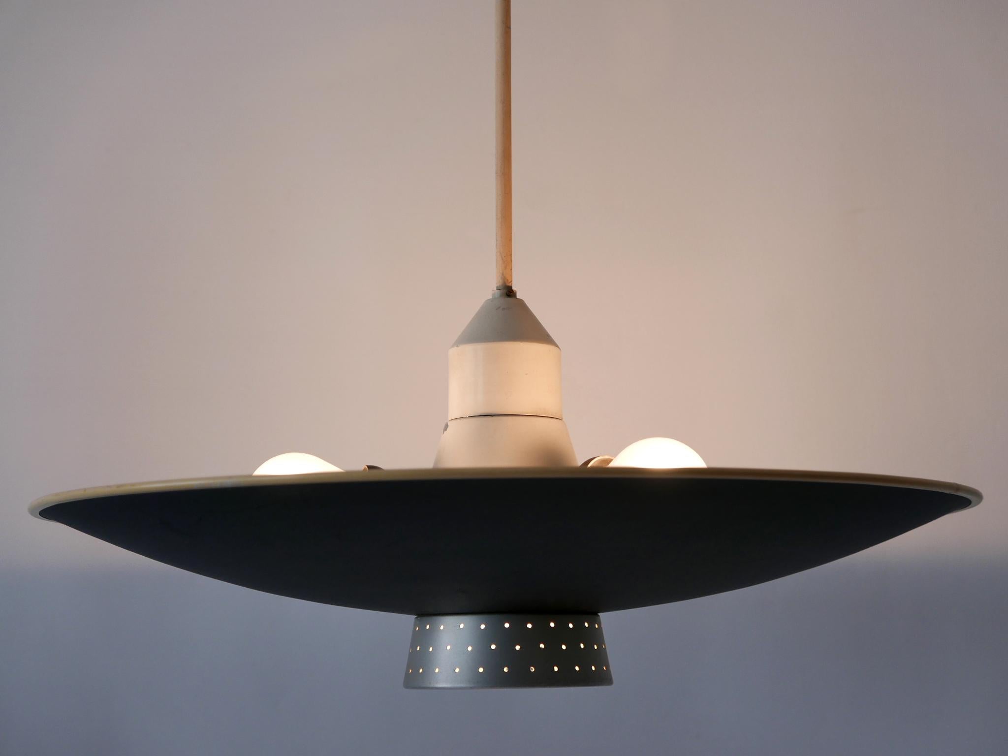 Rare Mid Century Modern 4-Flamed Pendant Lamp DD 39 by Philips Netherlands 1950s For Sale 5